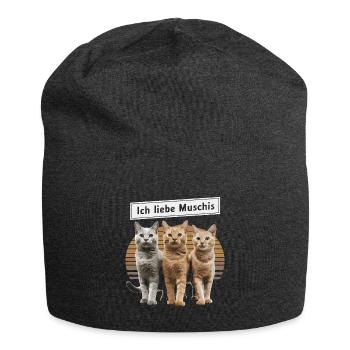 I Love Funny Saying Dredging Party - Jersey Beanie - charcoal grey - Front