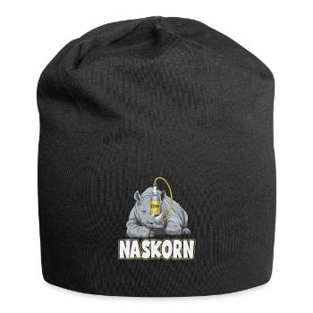 Naskorn Nashorn mit Korn - Jersey-Beanie - Schwarz - Vorne