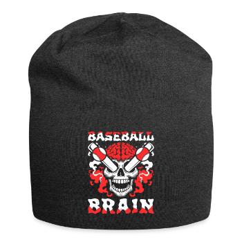 Baseball Skull Baseball Brain - Jersey Beanie - charcoal grey - Front
