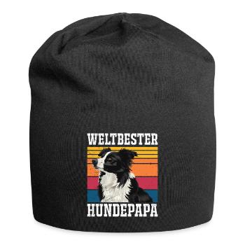 Border Collie WELTBESTER HUNDPAPA Border Collie - Jersey-Beanie - Schwarz - Vorne