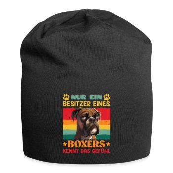 Boxeur allemand UN SEUL PROPRIÉTAIRE D’UN BOXEUR - Bonnet en jersey - noir - Devant