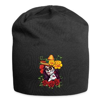La Calavera Skelett Muertos Tag Des Toten Halloween - Jersey-Beanie - Schwarz - Vorne