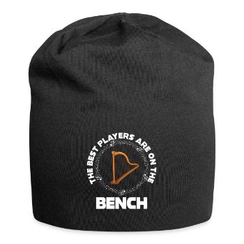 Die Besten Spieler Sitzen Auf Der Bank Harfe - Jersey-Beanie - Schwarz - Vorne