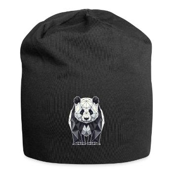 Geometrische Kunst Panda Bär Pandas - Jersey-Beanie - Schwarz - Vorne