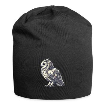 Geometric Art Owl Bird Owlet Owls Lover - Jersey Beanie - black - Front