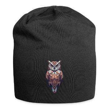 Geometric Art Owl Bird Owlet Owls Lover - Jersey Beanie - black - Front