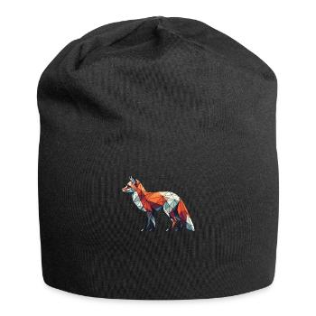 Geometrische Kunst Fuchs Füchse - Jersey-Beanie - Schwarz - Vorne