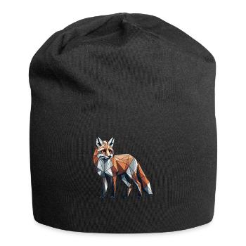 Geometrische Kunst Fuchs Füchse - Jersey-Beanie - Schwarz - Vorne