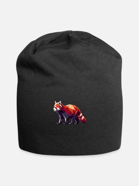 Geometrische Kunst Roter Panda Bär Pandas - Jersey-Beanie - Schwarz