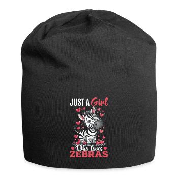 Funny Zebra Animal Just A Girl Who Loves Zebras - Jersey Beanie - black - Front