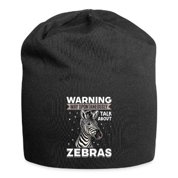 Zebra Animal Warning May Spontaneously Talk About - Jersey-Beanie - Schwarz - Vorne