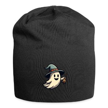 Funny Witch Ghost Witch Broom Halloween Party - Jersey Beanie - black - Front