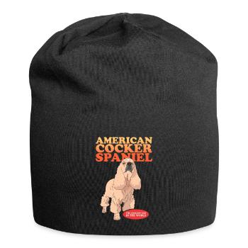 Cocker américain épagneul chien cadeau - Bonnet en jersey - noir - Devant
