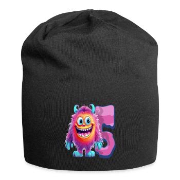 Monster Design for Kids – Five Years - Jersey Beanie - black - Front