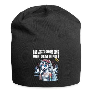 JGA Braut Junggesellinnenabschied Poltern Frauen - Jersey-Beanie - Schwarz - Vorne