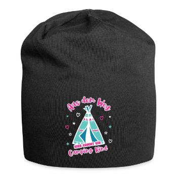 Camping Kind Campen Zelt Reise Camper Zelten - Jersey-Beanie - Schwarz - Vorne