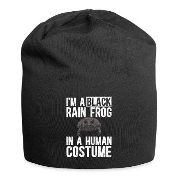 Black Rain Frog Breviceps Fuscus Frog - Jersey Beanie - black - Front