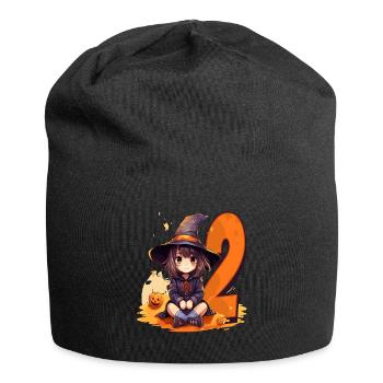 Hexe Geburtstag Kostüm - Zwei Jahre - 2. - Jersey-Beanie - Schwarz - Vorne