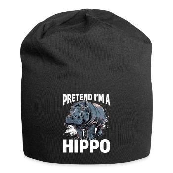 Hippo Hippopotamus Animal Pretend I'm A Hippo - Jersey Beanie - black - Front