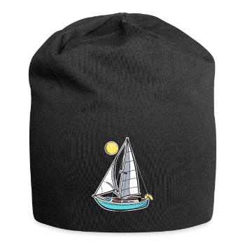 Sailboat Sketch Vintage Look - Jersey Beanie - black - Front