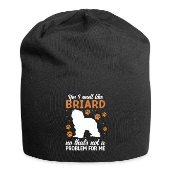Oui, je sens le Briard Berger de Brie - Bonnet en jersey - noir - Devant