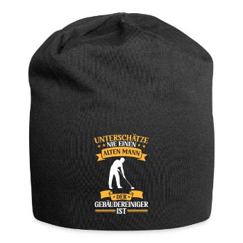 Nettoyeur de bâtiment vieil homme nettoyeur de vitres - Bonnet en jersey - noir - Devant