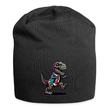 T-Rex dinosaure zombie Halloween Costume Décoration - Bonnet en jersey - noir - Devant