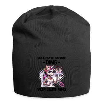 JGA Braut Junggesellinnenabschied Poltern Frauen - Jersey-Beanie - Schwarz - Vorne