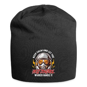 Lutte antiparasitaire Restez calme et laissez la lutte antiparasitaire - Bonnet en jersey - noir - Devant