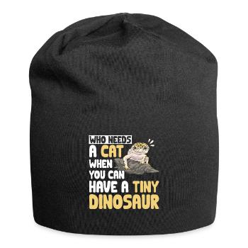 Leopardgecko Reptil Haustier Gecko - Jersey-Beanie - Schwarz - Vorne