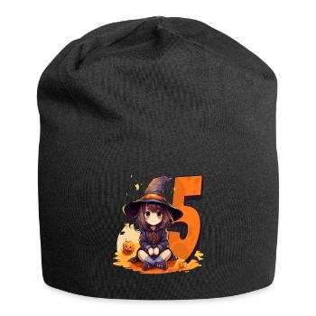 Witch Birthday Costume – Five Years - Jersey Beanie - black - Front
