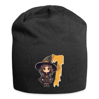 Hexen-geburtstagskostüm – Sieben Jahre - Jersey-Beanie - Schwarz - Vorne