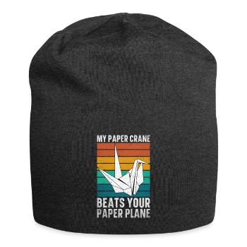 Origami Master Papier Falten Papierkranich Japan - Jersey-Beanie - Anthrazit - Vorne