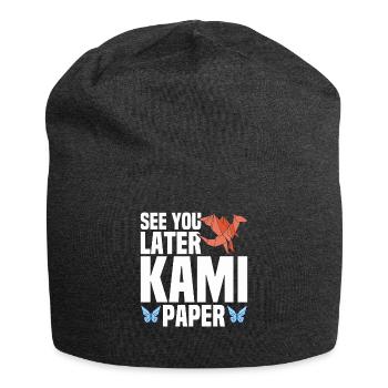 Origami Master Papier Falten Papierkranich Japan - Jersey-Beanie - Anthrazit - Vorne