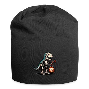 T Rex Dinosaurier Skelett Halloween Kostüm Deko - Jersey-Beanie - Schwarz - Vorne