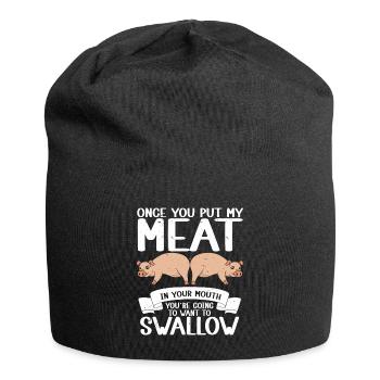 BBQ Put Meat In Your Mouth Going Want To Swallow - Jersey Beanie - black - Front