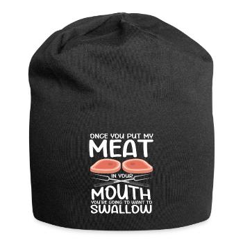 BBQ Put Meat In Your Mouth Going Want To Swallow - Jersey Beanie - black - Front