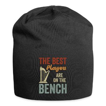 Die Besten Spieler Sitzen Auf Der Bank Harfe - Jersey-Beanie - Schwarz - Vorne