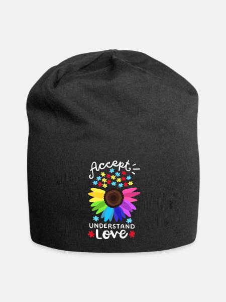 Unterstützung zur Aufklärung über Autismus - Jersey-Beanie - Schwarz