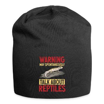 Leopardgecko Reptil Haustier Gecko - Jersey-Beanie - Schwarz - Vorne