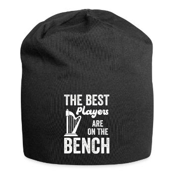 Die Besten Spieler Sitzen Auf Der Bank Harfe - Jersey-Beanie - Schwarz - Vorne