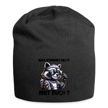 Je déteste les gens - Qu’est-ce qui ne va pas chez toi - Bonnet en jersey - noir - Devant