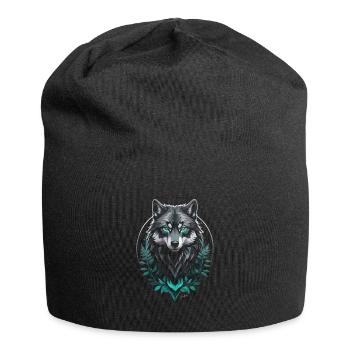 Loup arctique forestier - Bonnet en jersey - noir - Devant