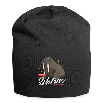 Walross Walrus Walrosse Walroß Geschenk - Jersey-Beanie - Schwarz - Vorne
