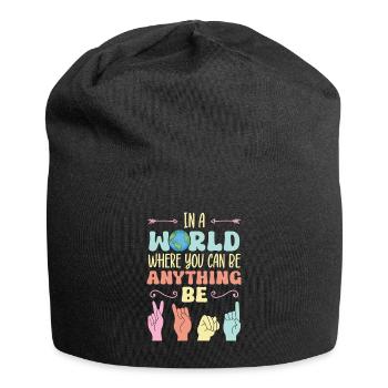 ASL Teacher American Sign Language - Jersey Beanie - black - Front
