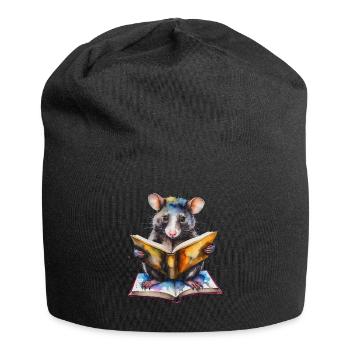 Possum Lecture Coloré Animal Design Imprimer - Bonnet en jersey - noir - Devant