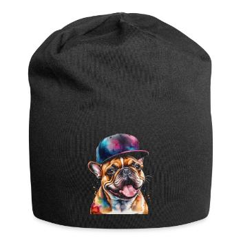 French Bulldog Snapback Cap Frenchie Dog - Jersey Beanie - black - Front