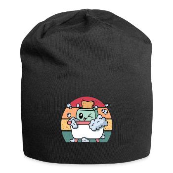 Toaster Bath Funny Retro Live Laugh Toaster Bath - Jersey-Beanie - Schwarz - Vorne