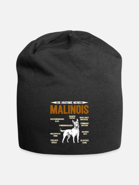 Malinois ANATOMIE D’UN MALINOIS BELGE Drôle - Bonnet en jersey - noir