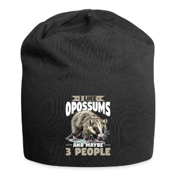 Opossum Animal I Like Opossums And Maybe 3 People - Jersey-Beanie - Schwarz - Vorne